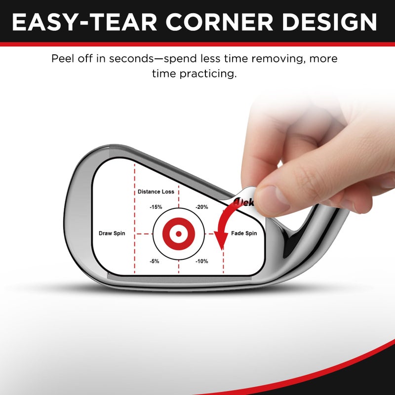 IJEKER Golf Impact Tape - High-Resolution Strike Stickers for Iron, Wood & Fairway Clubs, Non-Residue, Swing Training Aid Impact Labels, Mixed Club Types, 156pcs - Image 2