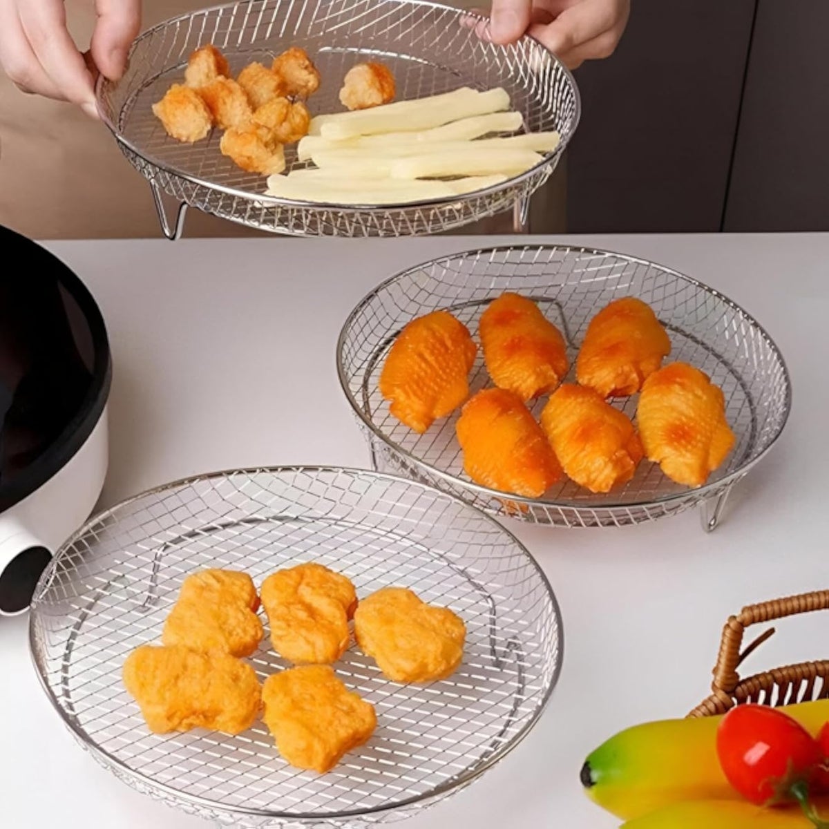 Generic Riser Tray - Heavy-duty circular rack that elevates foods in ...