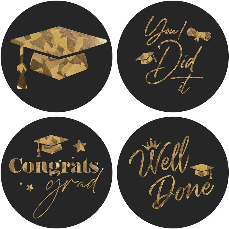 easykart labels easykart labels 300 Metallic Graduation Stickers Congrats Grad Stickers Graduation Hat Sealing for College High School Party Favors 2 Inches Round Envelopes Decor