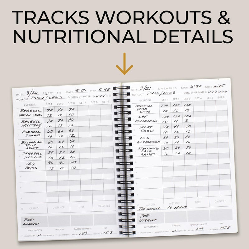 ZICOTO The Ultimate Fitness Journal for Tracking and Crushing Your Gym Goals - Detailed Workout Planner & Log Book For Men and Women - Great Gym Accessories With Calendar, Nutrition & Progress Tracker - Image 3