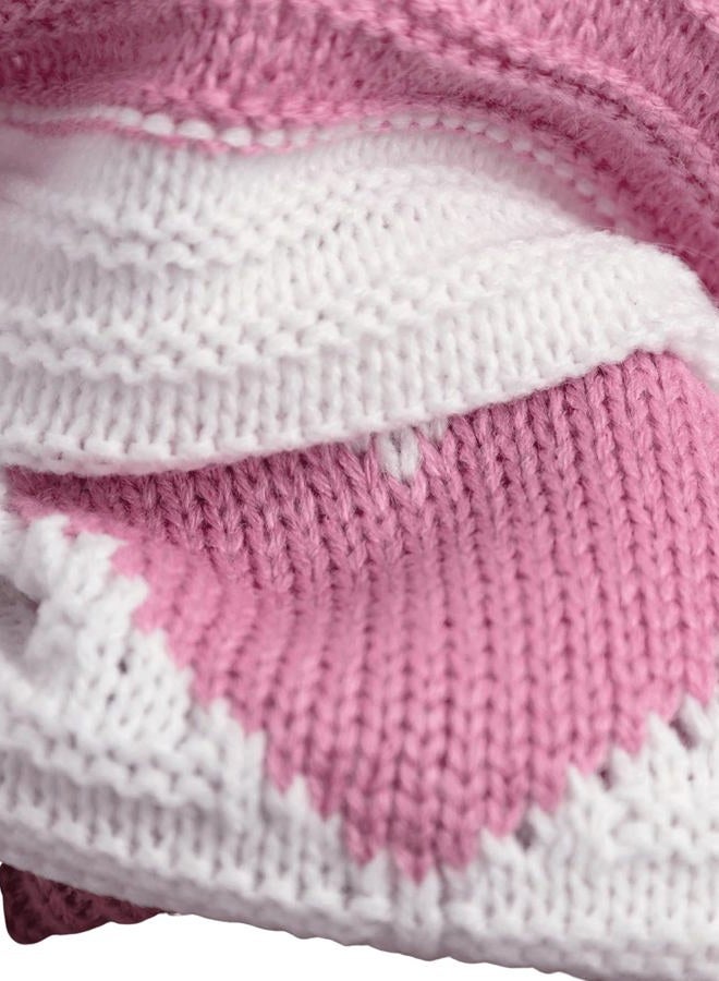 Verdusa Girl's Casual Long Sleeve Colorblock Graphic Print Knitted Cardigan Sweater, Clothes for Kids, Pink 10Y, 10 Years - Image 3