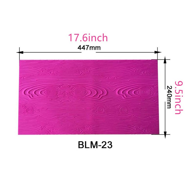 AK ART KITCHENWARE Woodgrain Fondant Impression Mat Silicone Cake Lace Mold Cake Texture Mat Pink BLM-23 - Image 3