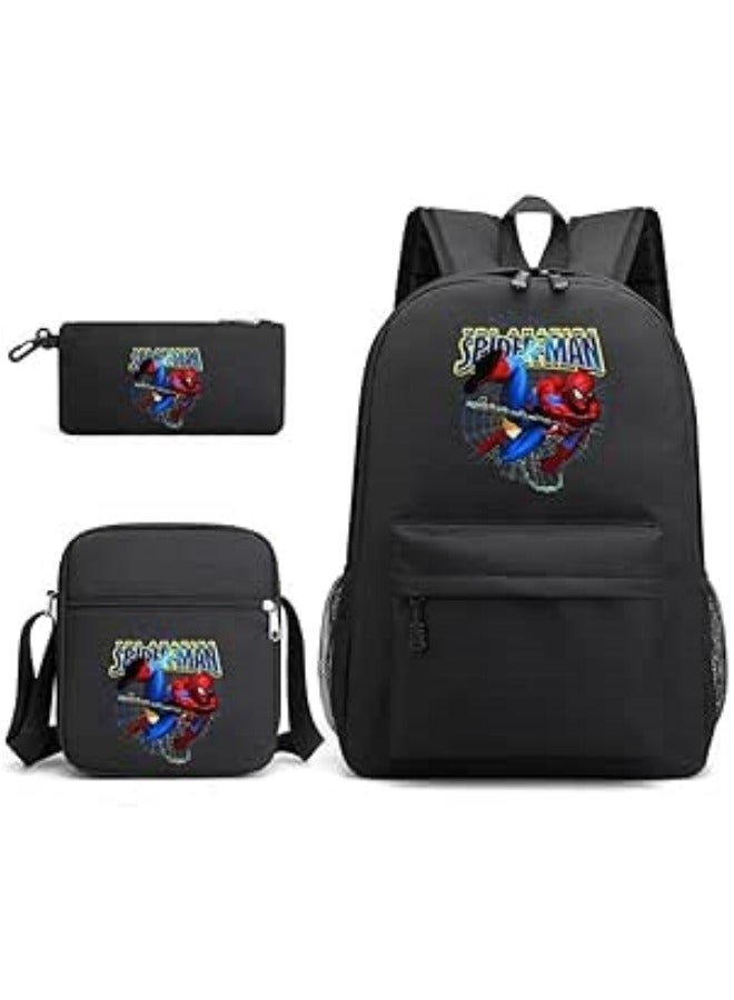 مارفل طقم الظهر المكون من 3 قطع، ظهر مدرسي لرجال الأعمال، ظهر عادي بسعة كبيرة مع حقيبة غداء وحقيبة قلم للأولاد.