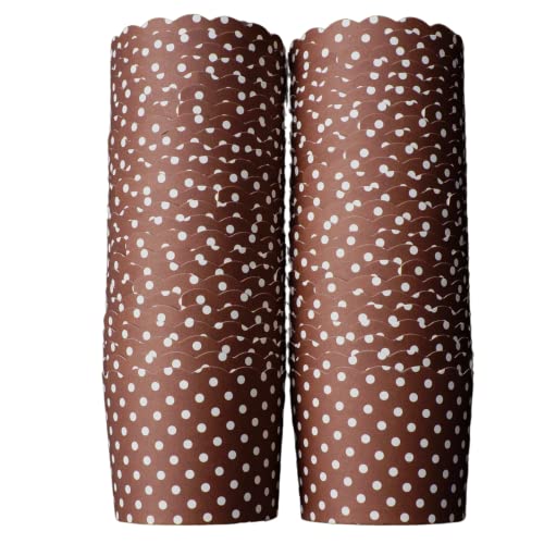 BAKE-IN-CUP Paper Baking Cups (Polka Dots), Greaseproof Disposable Cupcake Liners (Chocolate Brown, Large Cups (50-Pack)) - Image 1