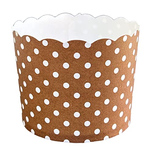 BAKE-IN-CUP Paper Baking Cups (Polka Dots), Greaseproof Disposable Cupcake Liners (Chocolate Brown, Large Cups (50-Pack)) - Image 2