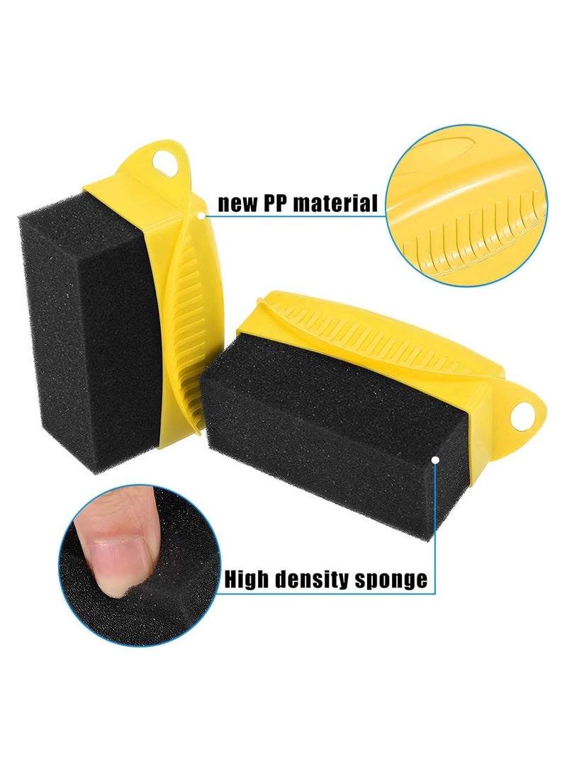 Generic Tire Contour Dressing Applicator 2 Pcs, Car Wheel Dressing Shine Sponge with Lid, Polishing Sponge Wax Buffing Pads for Auto, Foam Brush with Cover, Automotive Cleaning Accessories (Yellow)  - Image 4