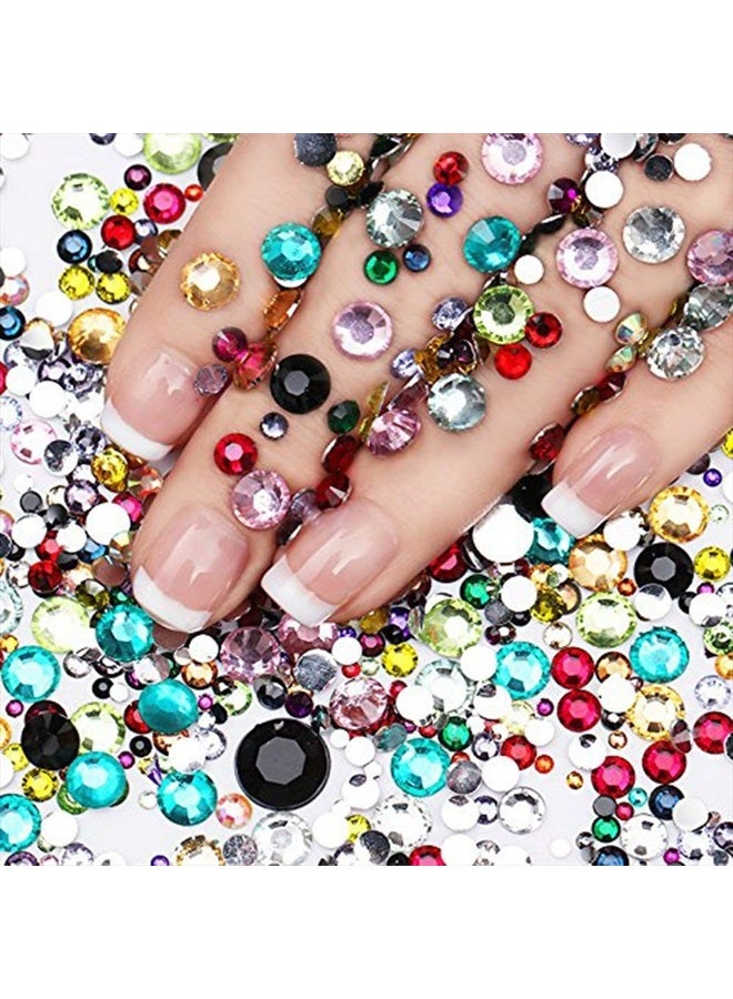 Minejin Nail Art Flat Back Charms Rhinestones Brilliant Colorful Manicure Gems Toes Tips Decorations 2000Pcs - Image 3