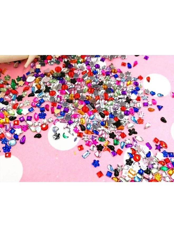 Minejin Nail Art Flat Back Charms Rhinestones Brilliant Colorful Manicure Gems Toes Tips Decorations 2000Pcs - Image 4