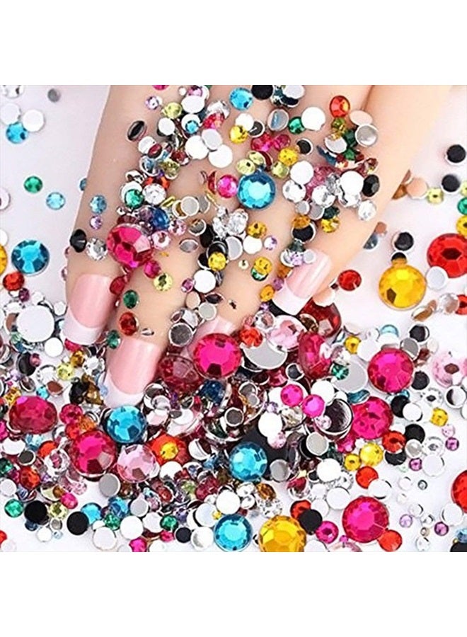 Minejin Nail Art Flat Back Charms Rhinestones Brilliant Colorful Manicure Gems Toes Tips Decorations 2000Pcs - Image 2