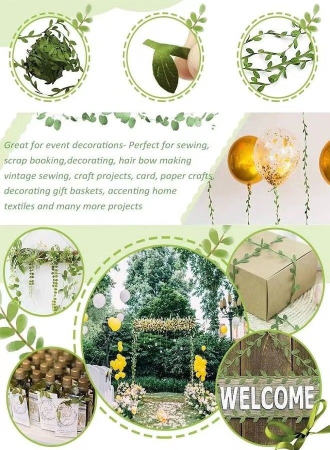 يا إلهي إكسسوارات أوراق زيتون خضراء شريط لتقليم الأوراق-20 متر-للحرف اليدوية لحفلات الزفاف ديكور المنزل (أخضر زيتون) - Image 2