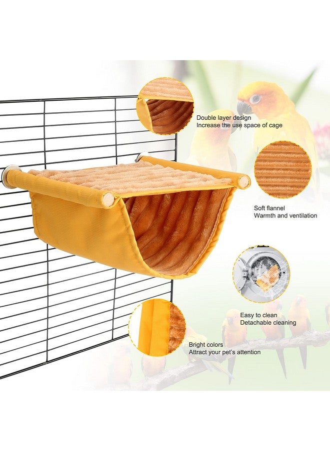 BWOGUE BWOGUE Winter Warm Bird Nest Bed Hanging Hammock Snuggle Hut Parrot House Tent Toy Bird Cage Perch for Parakeet Budgies Cockatiels Lovebird Cockatoo Finch Hamster Chinchilla Guinea Pig(Medium, Yellow) - Image 4