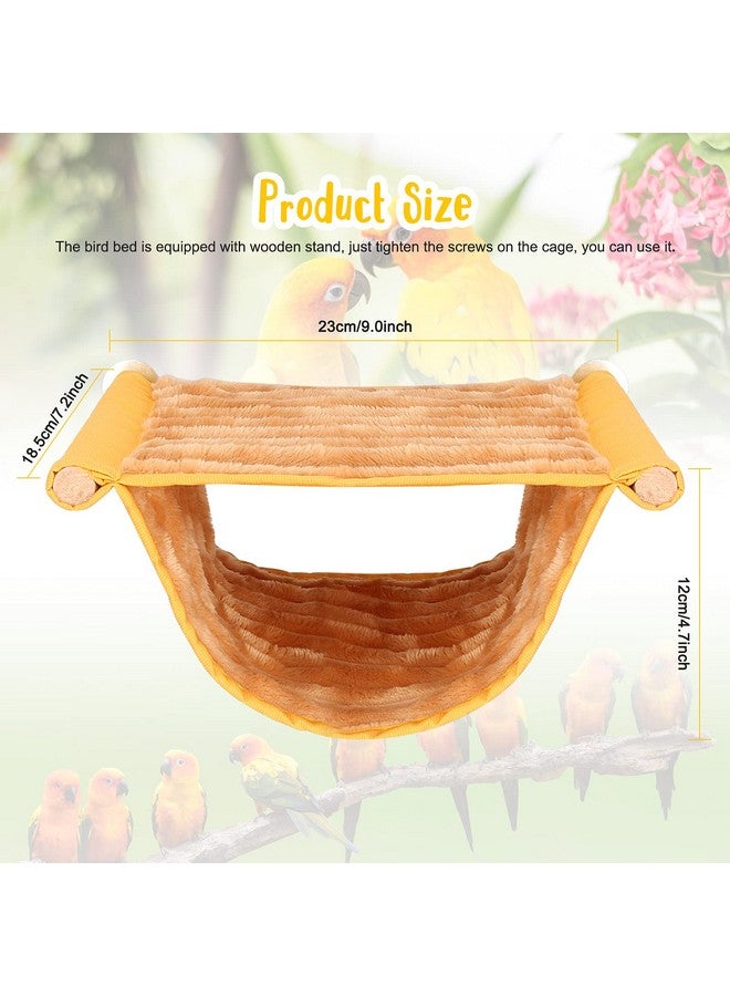 BWOGUE BWOGUE Winter Warm Bird Nest Bed Hanging Hammock Snuggle Hut Parrot House Tent Toy Bird Cage Perch for Parakeet Budgies Cockatiels Lovebird Cockatoo Finch Hamster Chinchilla Guinea Pig(Medium, Yellow) - Image 2