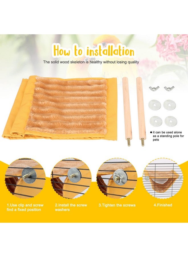 BWOGUE BWOGUE Winter Warm Bird Nest Bed Hanging Hammock Snuggle Hut Parrot House Tent Toy Bird Cage Perch for Parakeet Budgies Cockatiels Lovebird Cockatoo Finch Hamster Chinchilla Guinea Pig(Medium, Yellow) - Image 3