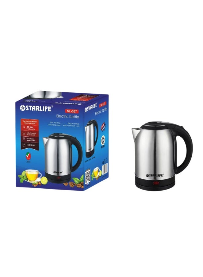 STARLIFE Electric Kettle 2 Litre With Auto Turn-Off Kettle 1500W Over Heat And Dry Protection High Quality Stainless Steel Inner Shell - Image 2