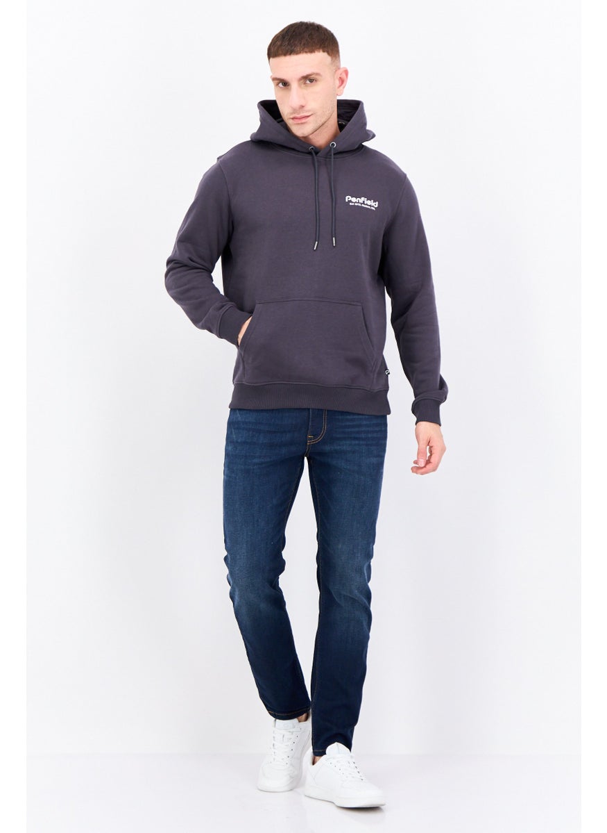Penfield Men Hooded Brand Logo Long Sleeve Sweatshirt, Dark Grey  - Image 4