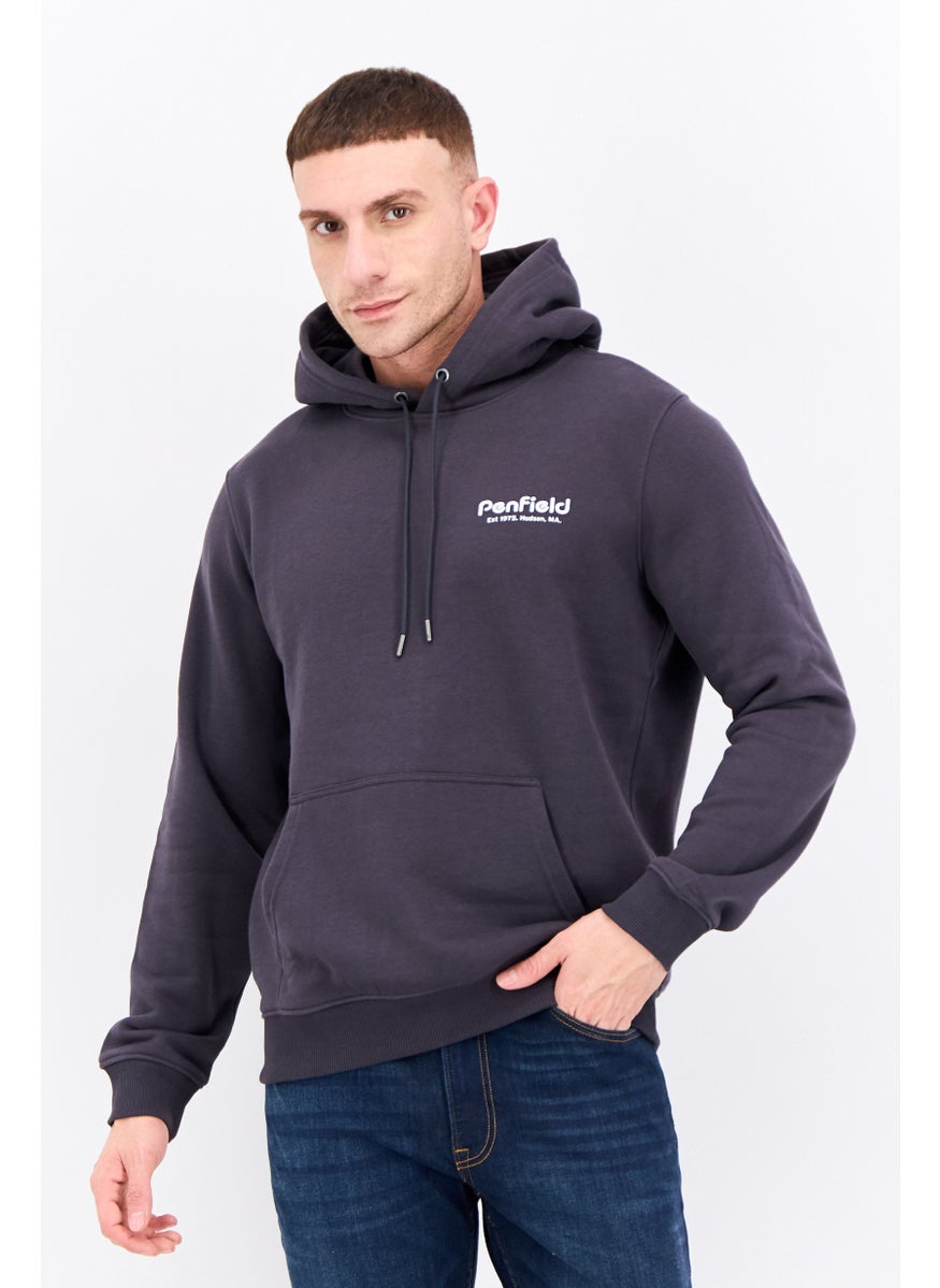 Penfield Men Hooded Brand Logo Long Sleeve Sweatshirt, Dark Grey  - Image 1