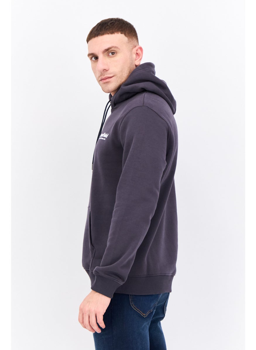 Penfield Men Hooded Brand Logo Long Sleeve Sweatshirt, Dark Grey  - Image 2
