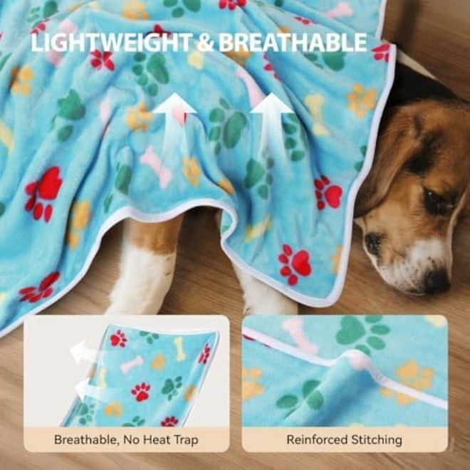 LINENLUX 3-Piece Soft Plush Dog Blanket Set - Cozy Flannel for Puppies, Cats & Pets - Image 4