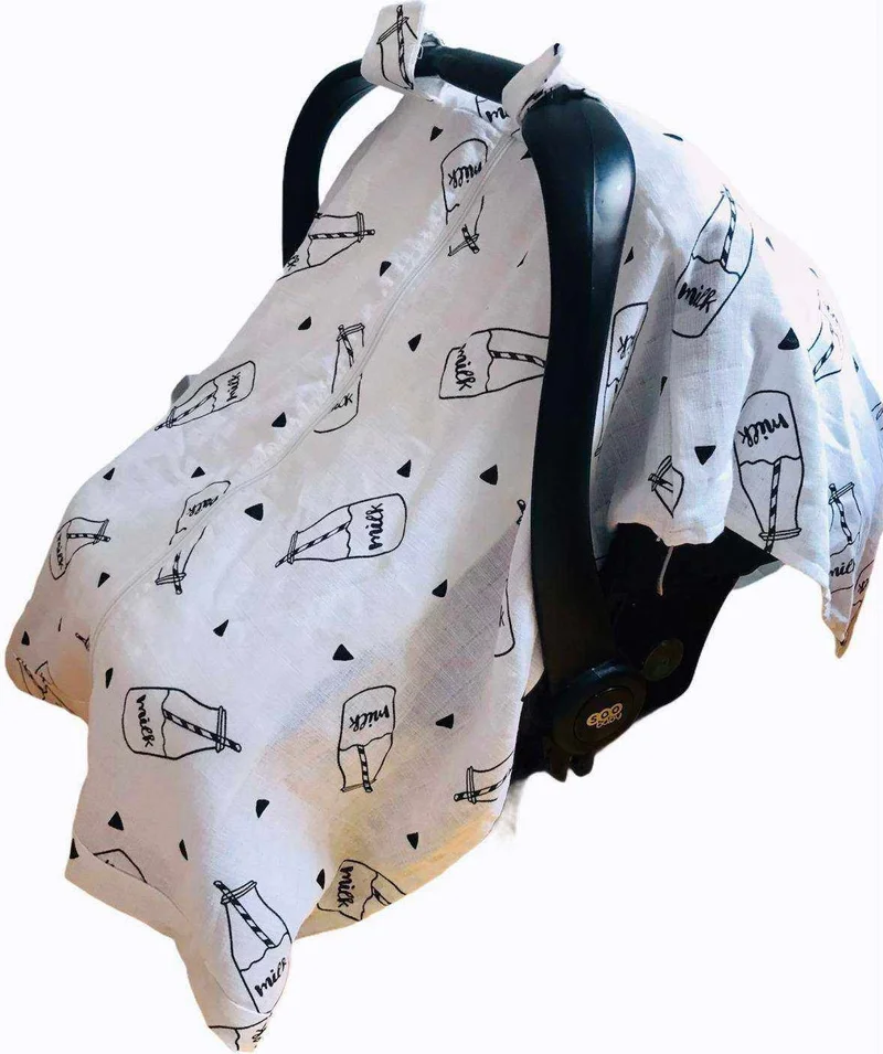 juniperus Milk Muslin Stroller Cover with Zipper