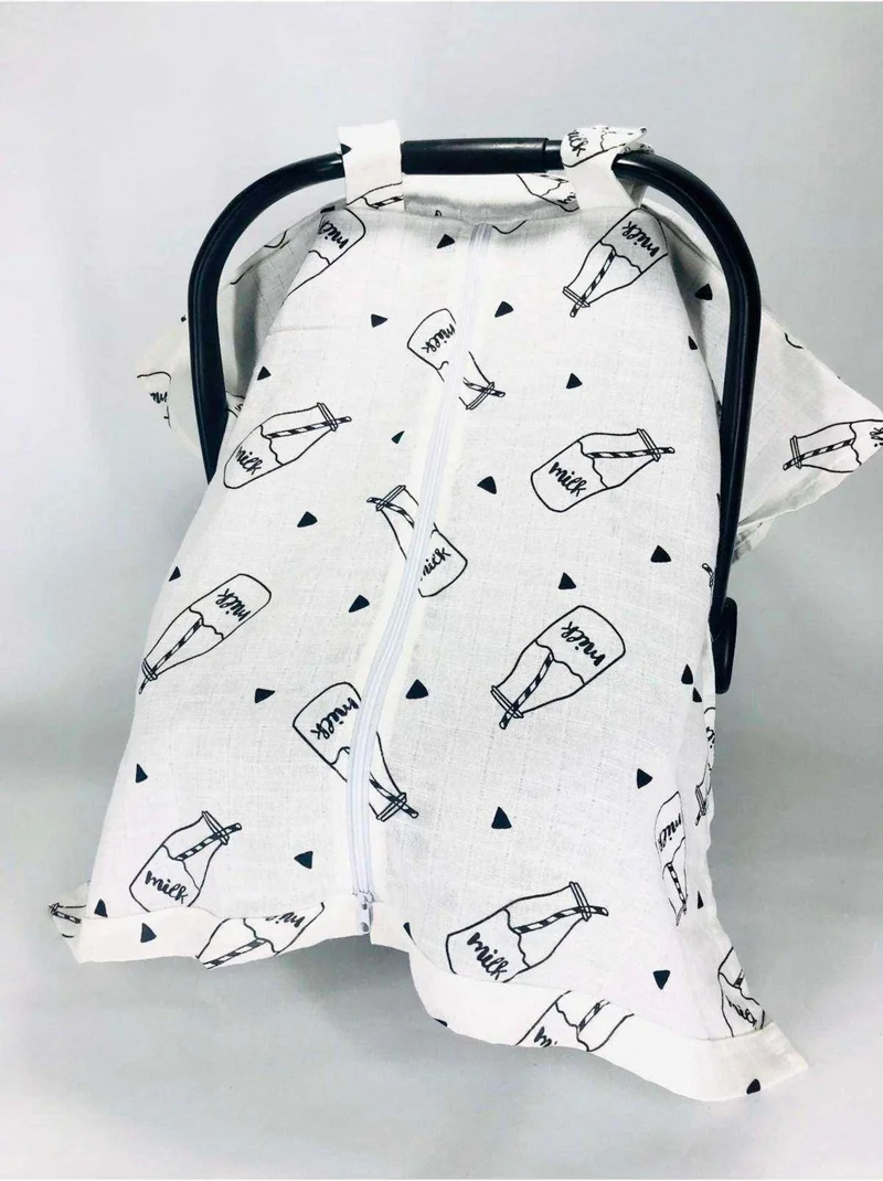 juniperus Milk Muslin Stroller Cover with Zipper