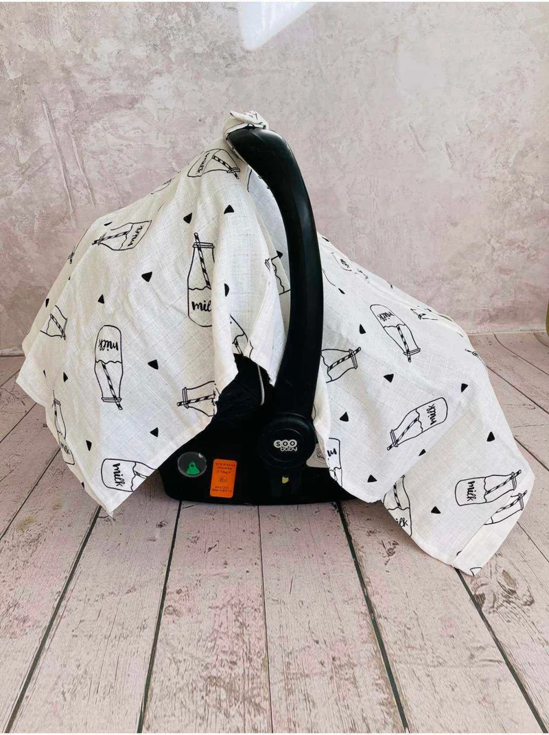 juniperus Milk Muslin Stroller Cover with Zipper