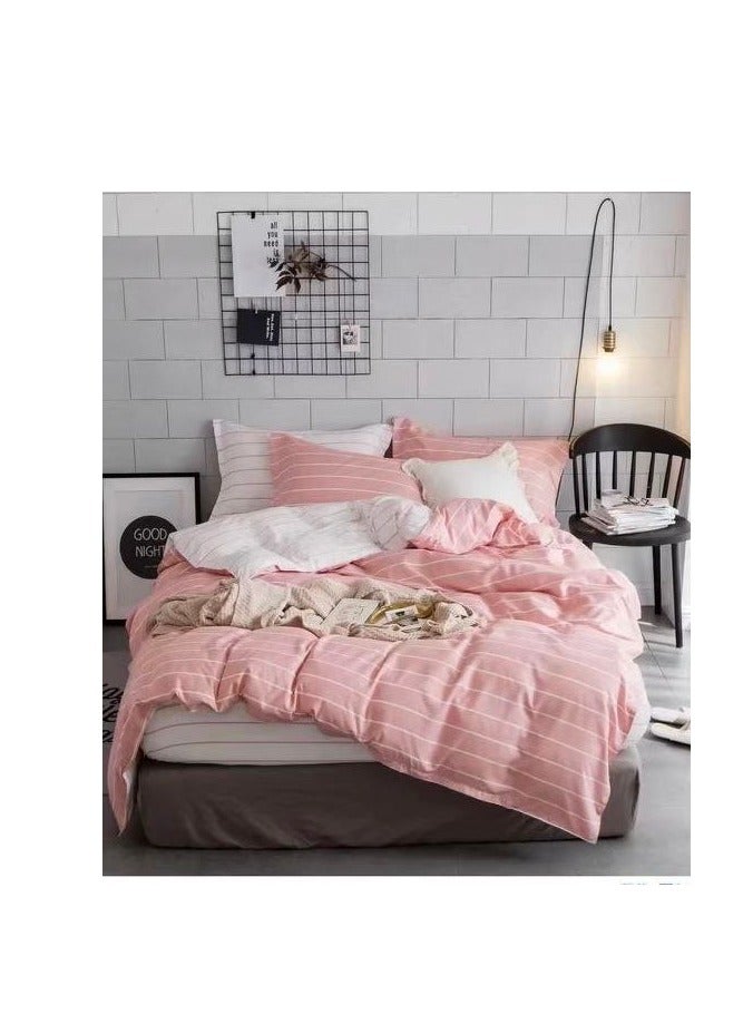 طقم لحاف مكون من 6 قطع - ناعم ومريح مقاس كينج، ملاءة سرير مثبتة قطعة واحدة 200 * 200 سم، لحاف ثابت قطعة واحدة 220 * 240 سم، 4 قطع أغطية وسائد فائقة النعومة