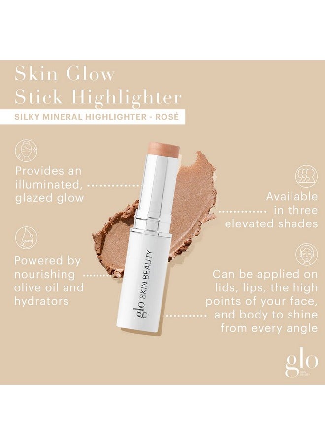 Glo Skin Beauty Skin Glow Stick Highlighter (Rosé)Powered By Hydrators Mineral Pigments & Mica For An Illuminated Glowclean Mineral Cream Highlighter  - Image 3