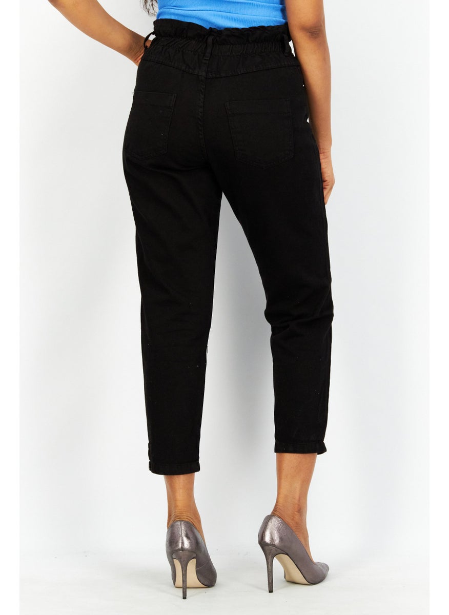 Don't Call Me Jennyfer - Women Regular Fit Solid Basic Pants, Black - Image 1
