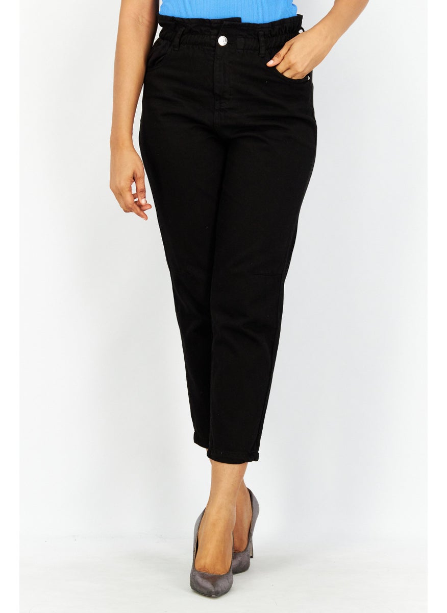 Don't Call Me Jennyfer - Women Regular Fit Solid Basic Pants, Black - Image 1