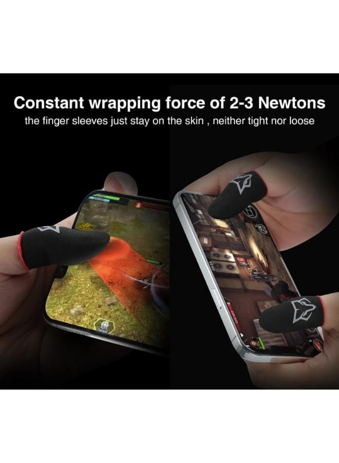 Fox Premium Gaming Finger Sleeves 2 Pairs (4-Pack with Box) – Breathable Sweatproof Carbon Fiber Finger Gloves for PUBG Mobile & COD – Anti-Slip High Sensitivity Touchscreen Finger Cots for Mobile Gaming iPhone & Android - Image 2