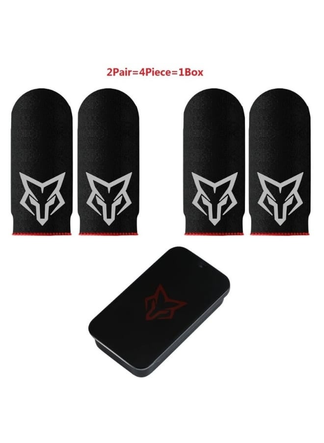 Fox Premium Gaming Finger Sleeves 2 Pairs (4-Pack with Box) – Breathable Sweatproof Carbon Fiber Finger Gloves for PUBG Mobile & COD – Anti-Slip High Sensitivity Touchscreen Finger Cots for Mobile Gaming iPhone & Android - Image 4