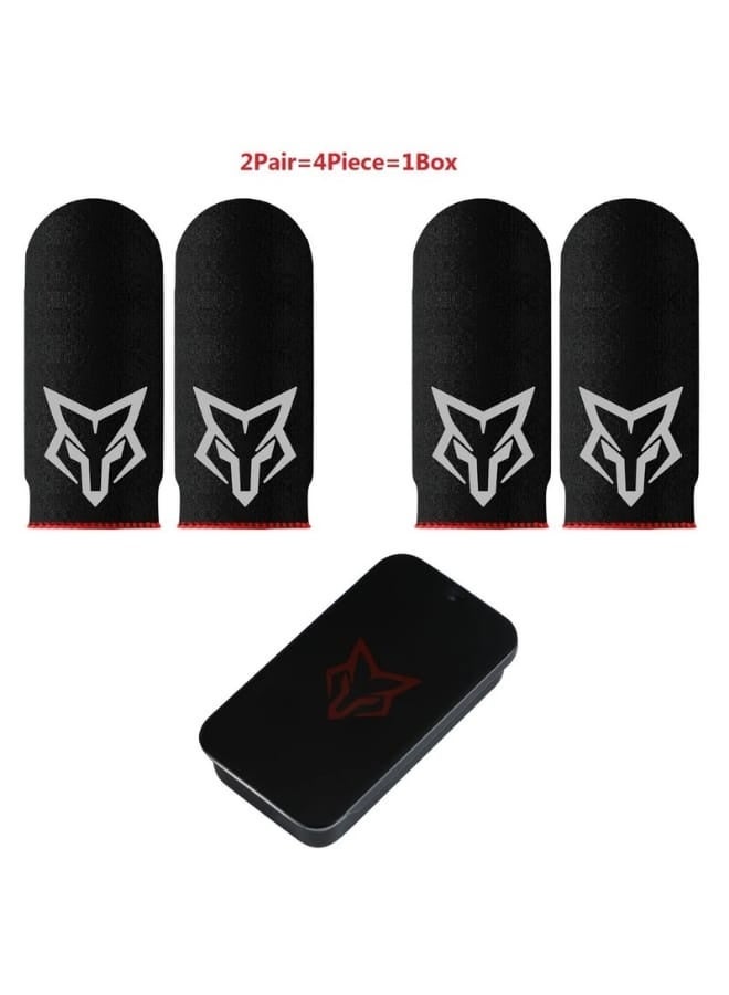 Fox Premium Gaming Finger Sleeves 2 Pairs (4-Pack with Box) – Breathable Sweatproof Carbon Fiber Finger Gloves for PUBG Mobile & COD – Anti-Slip High Sensitivity Touchscreen Finger Cots for Mobile Gaming iPhone & Android - Image 4