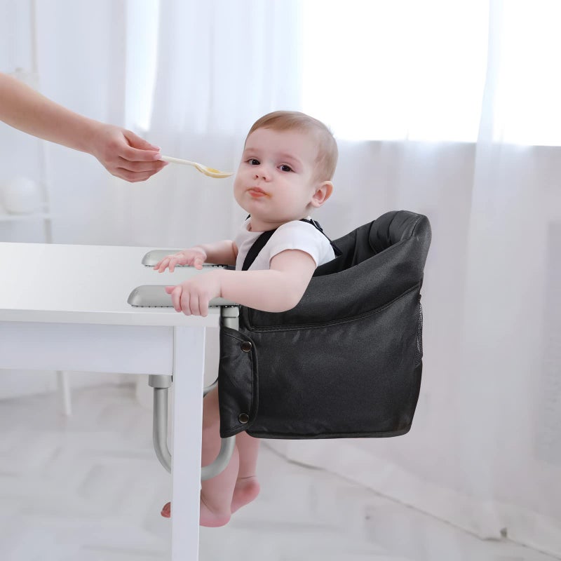 PandaEar Hook On High Chair| Portable Baby Travel Chair| Clip On Booster Seat for Dining (Black) - Image 5