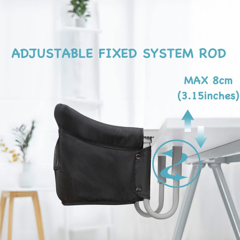 PandaEar Hook On High Chair| Portable Baby Travel Chair| Clip On Booster Seat for Dining (Black) - Image 3