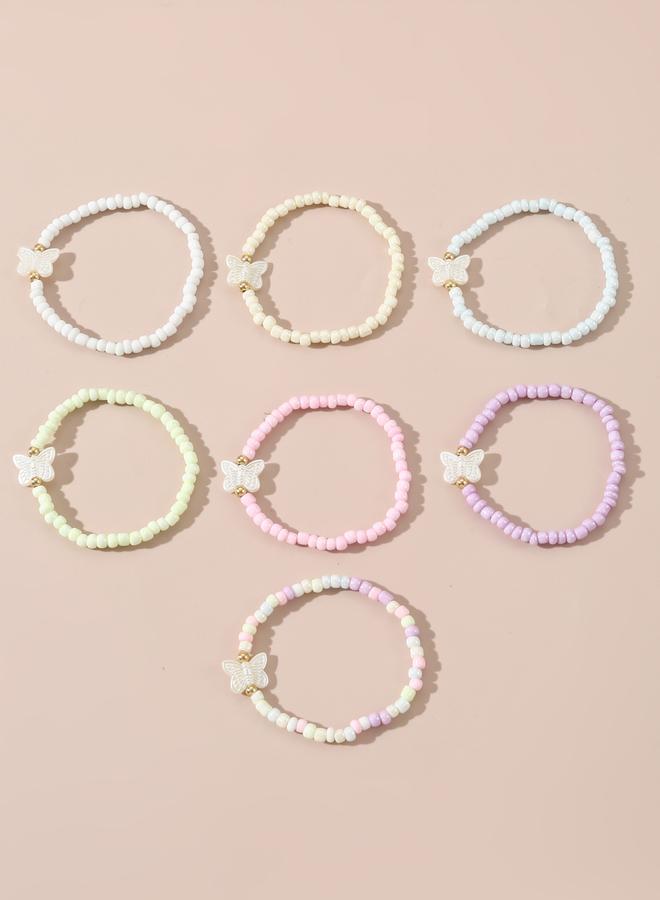 Take Two Pack of 7 - Butterfly Beaded Bracelets - Image 2