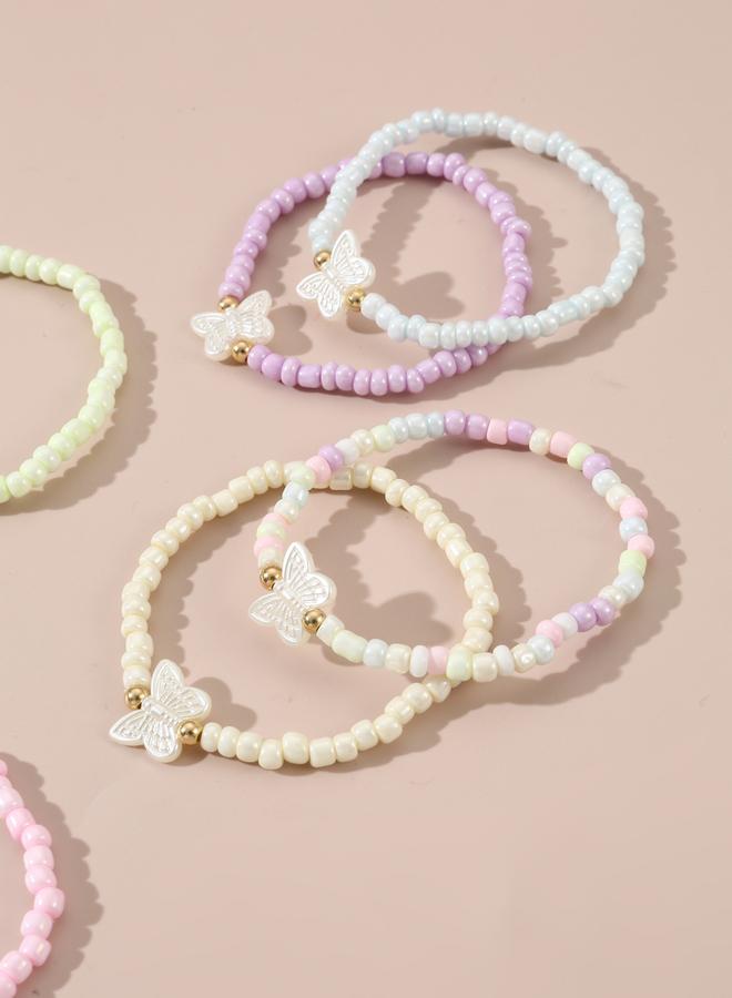 Take Two Pack of 7 - Butterfly Beaded Bracelets - Image 5