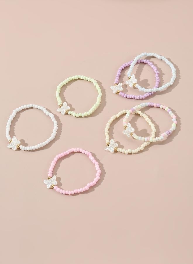 Take Two Pack of 7 - Butterfly Beaded Bracelets - Image 3