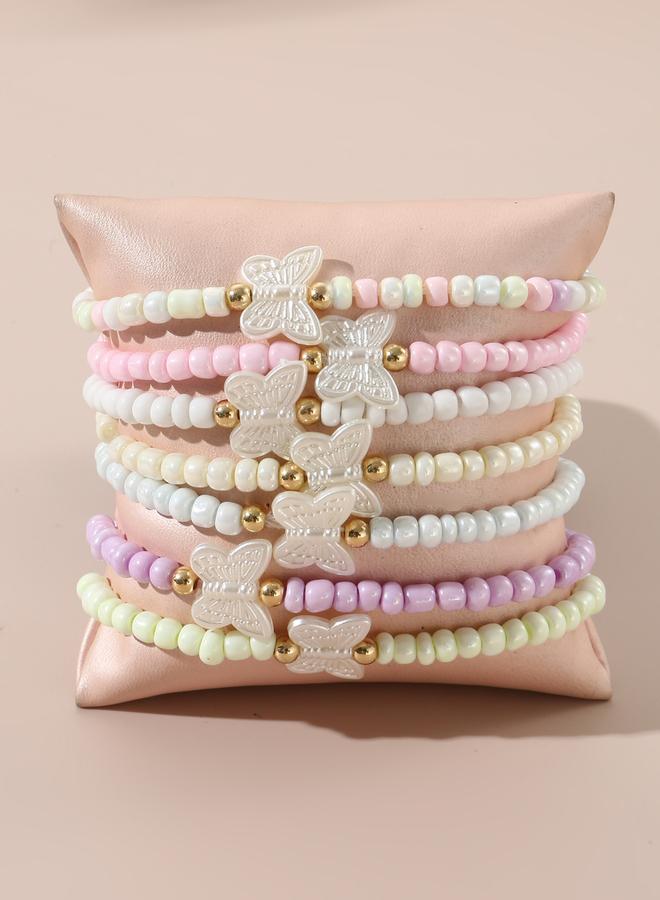 Take Two Pack of 7 - Butterfly Beaded Bracelets - Image 4