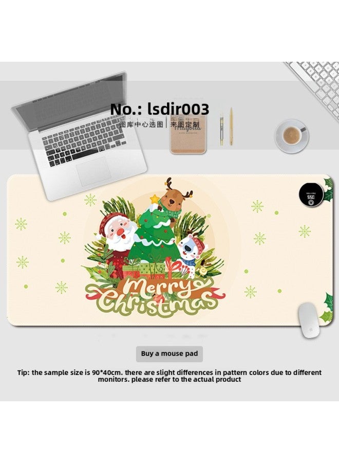 Happy Santa Claus Heating Mouse Pad Oversized Cartoon Computer Desk Pad Office Game Wrist Keypad Pad-Color:330*600*1.6mm Boxed-Pattern:Lsdlr003 - Image 1
