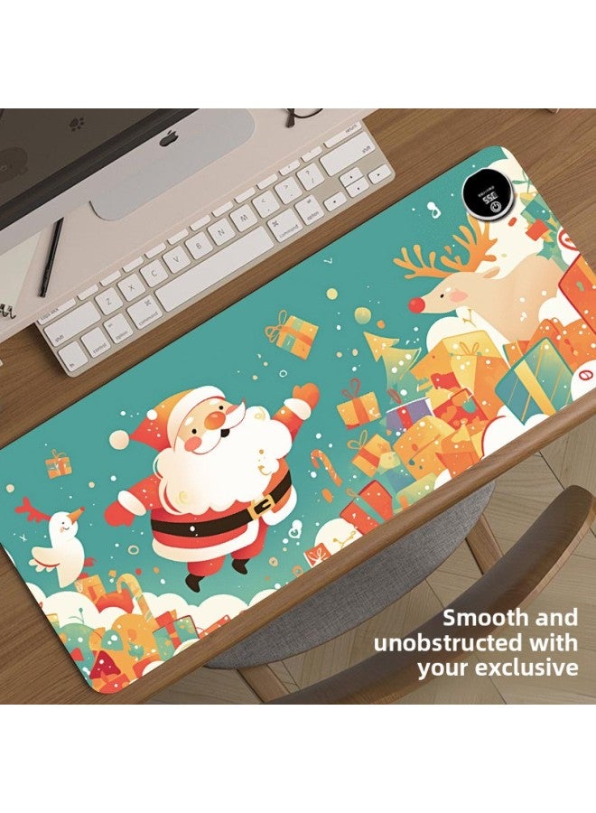 Happy Santa Claus Heating Mouse Pad Oversized Cartoon Computer Desk Pad Office Game Wrist Keypad Pad-Color:330*600*1.6mm Boxed-Pattern:Lsdlr003 - Image 3