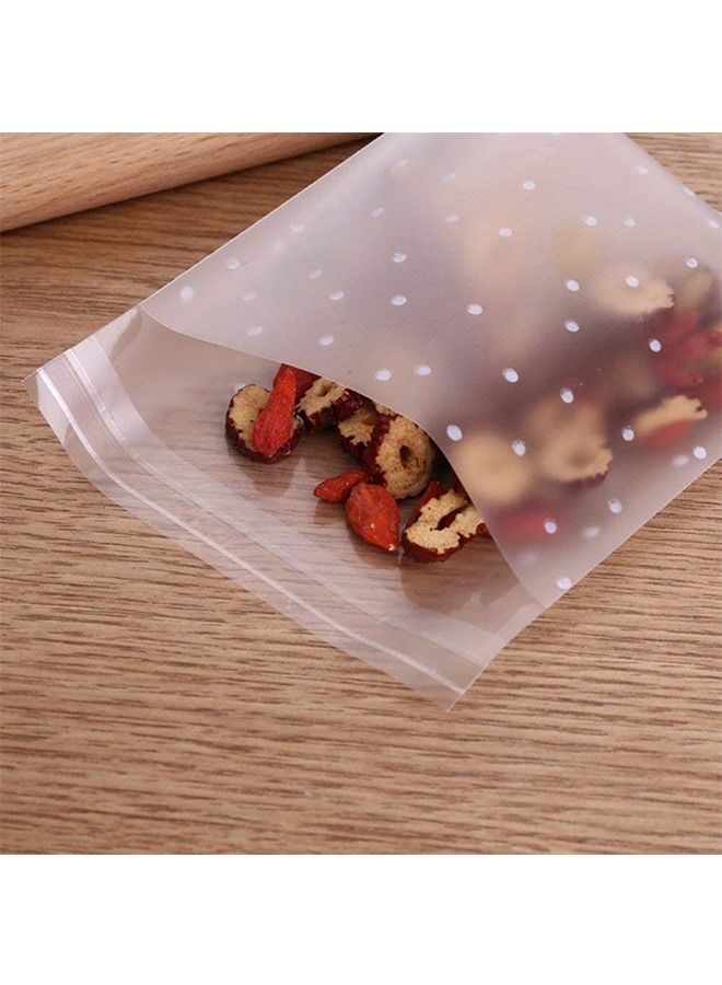 Ant 200 Piece DIY Self Adhesive Plastic Transparent Candy Cookie Gift Bag, Reclosable White Polka Dot Self Sealing Packaging Bags, Chocolate Small Treat for Party Birthday Wedding - Image 5