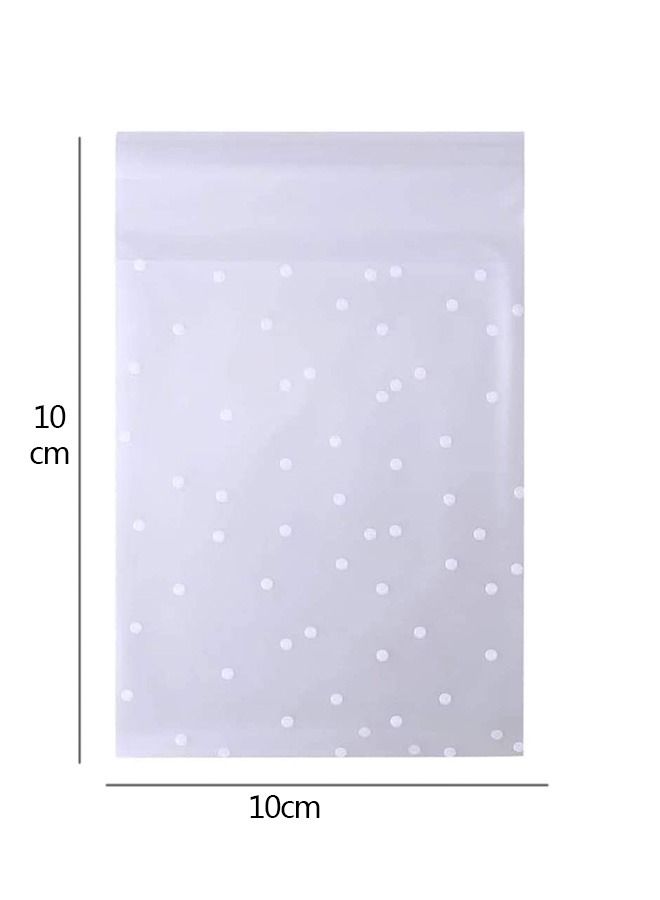 Ant 200 Piece DIY Self Adhesive Plastic Transparent Candy Cookie Gift Bag, Reclosable White Polka Dot Self Sealing Packaging Bags, Chocolate Small Treat for Party Birthday Wedding - Image 2