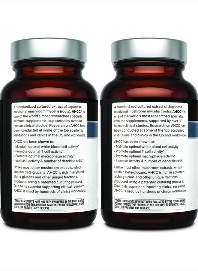 Quality of Life - 2 Pack AHCC Kinoko Platinum 750 mg– Premium Immune Support Supplement 60 Count Bottles - Image 1