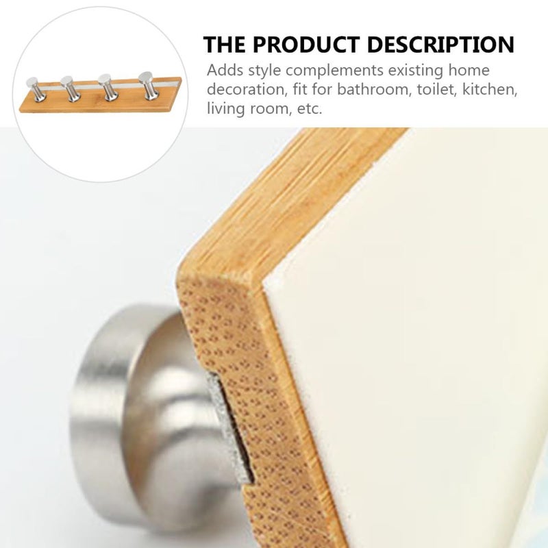 Stainless Steel Wall Mounted 4 Hook Towel Organizer For Shower Bathroom Toilet - Image 4