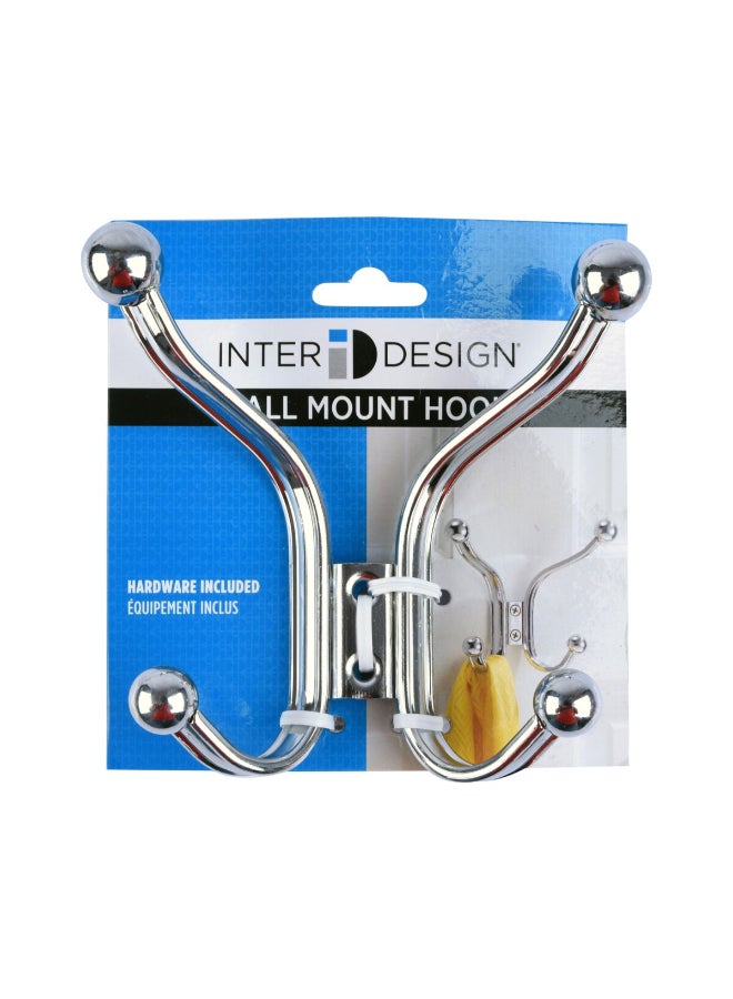 إنترديزاين 53570 يورك ليرا حامل بأربعة خطافات فضي 5.25  × 2.25 × 5 بوصة - Image 1