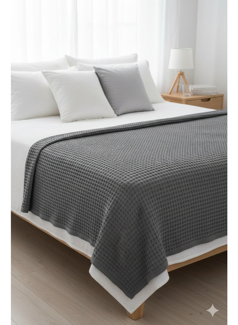 Nile Weave Elegant Egyptian Cotton Waffle Throw Blanket – ultra-soft, lightweight, and beautifully crafted. Enjoy luxurious comfort, breathable warmth, and timeless sophistication in any room. - Image 2