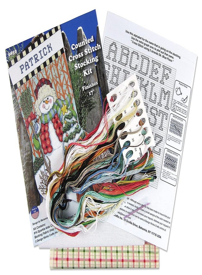 DesignWorks Ink Design Works Crafts Woodland Snowman Counted Cross Stitch Stocking Kit - Image 3