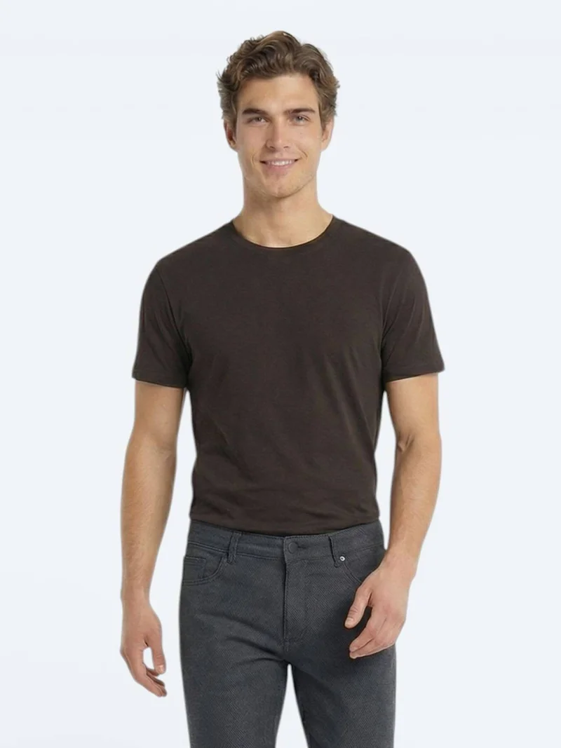Kip Brown Plain 100% Cotton T-Shirt