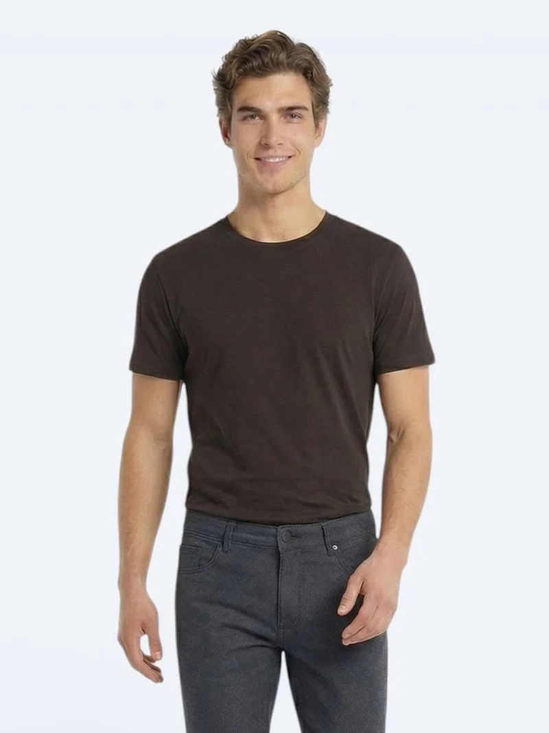 Kip Brown Plain 100% Cotton T-Shirt