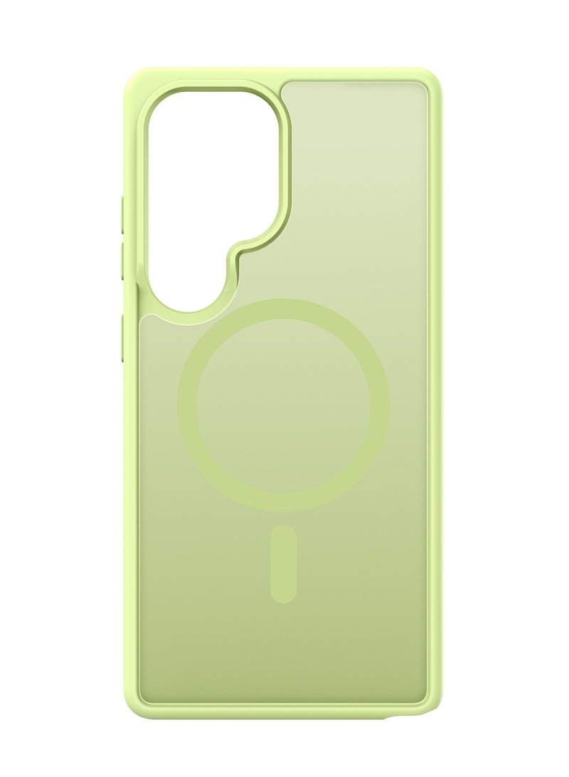 دوكس دوتشيز جراب يند دوكس دوكيس شفاف غير لامع مطفي مضاد للاصفرار [غطاء خلفي صلب من البولي كربونات ومن السيلكون ] يدعم الشحن اللاسلكي المغناطيسي جراب واقٍ مقاوم للصدمات متوافق مع Samsung Galaxy S25 Ultra   (أخضر ليموني) - Image 2